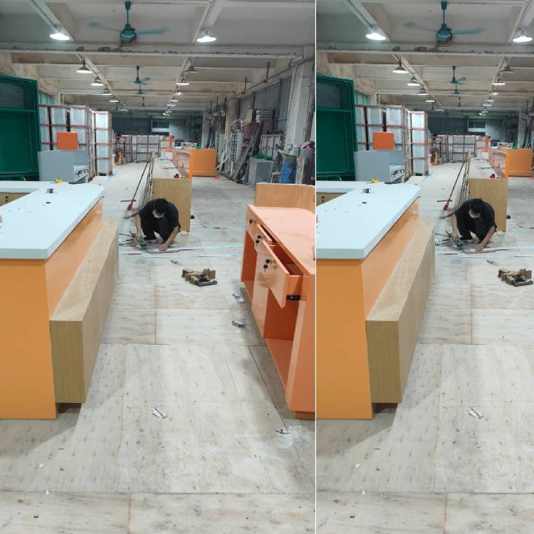 High End Custom Marble Reception Desk Display Cabinet