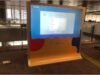 Custom bank reception TV cabinet commercial lobby TV stand for financial hall
