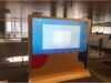 Bank reception TV cabinet custom commercial lobby TV stand