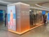 Clothing island display counter for mall pop-up fashion stall